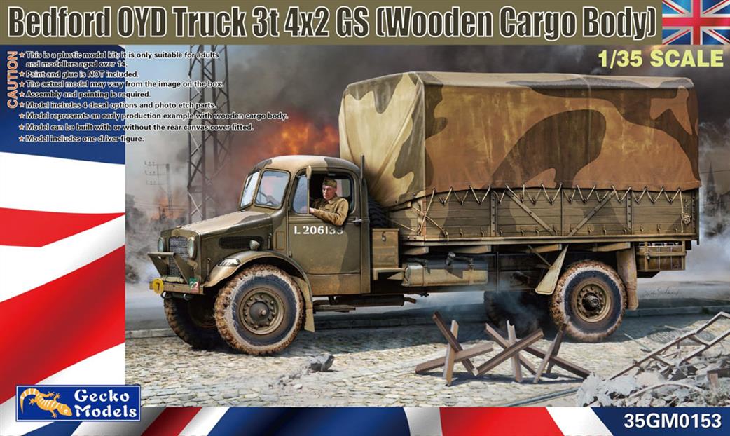 Gecko Models 1/35 35GM0153 Bedford OYD Truck 3T 4x2 GS wooden cargo body kit