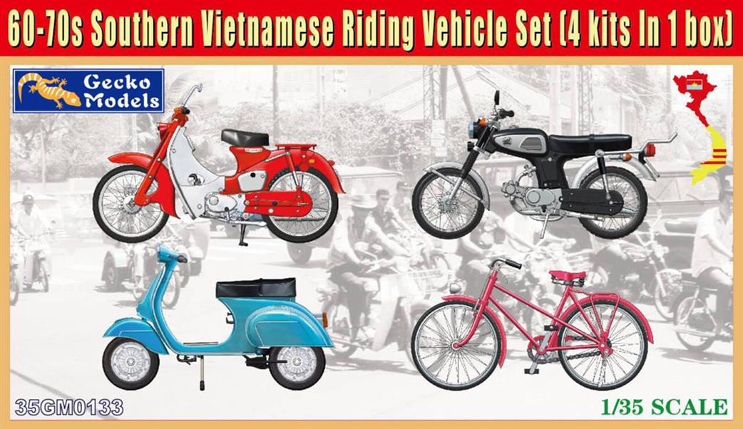 Gecko Models 1/35 35GM0133 60-70s South Vietnamese bike Set 4 kits in Box