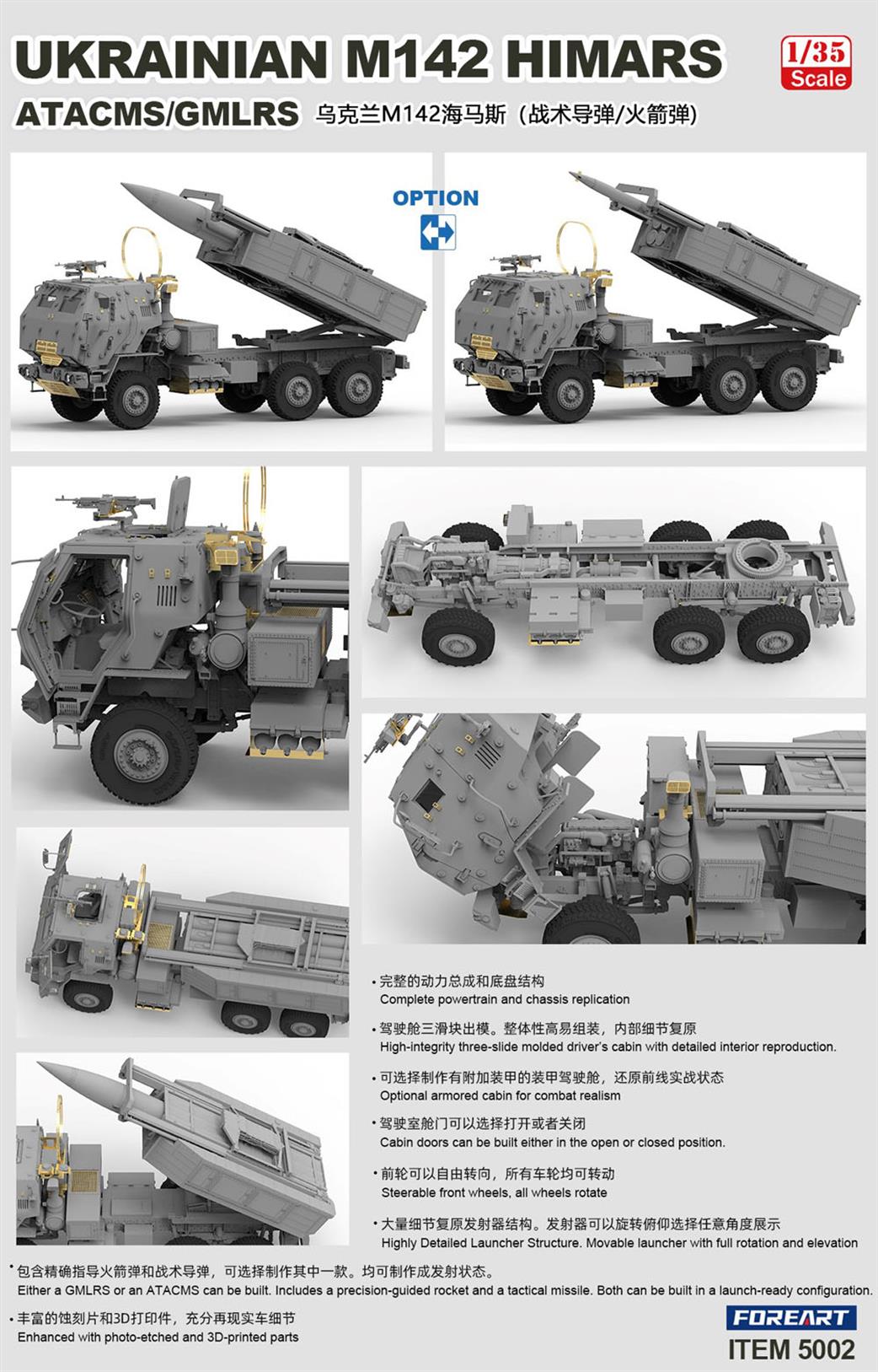 Foreart 1/35 FOR5002 Ukrainian M142 HIMARS ATACMS GMLRS