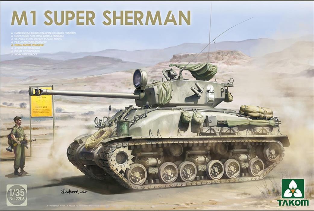 Takom 1/35 2206 M1 Super Sherman Tank Kit