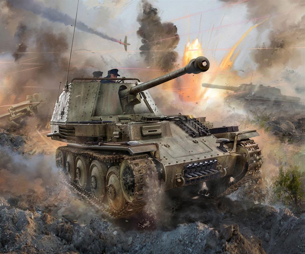 Zvezda 1/100 6282 German Tank Destroyer Marder III Snap-Fit Plastic Kit