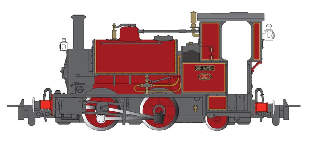 Bachmann America 009 59105 Hughes Falcon 0-4-2ST Sir Haydn in Red