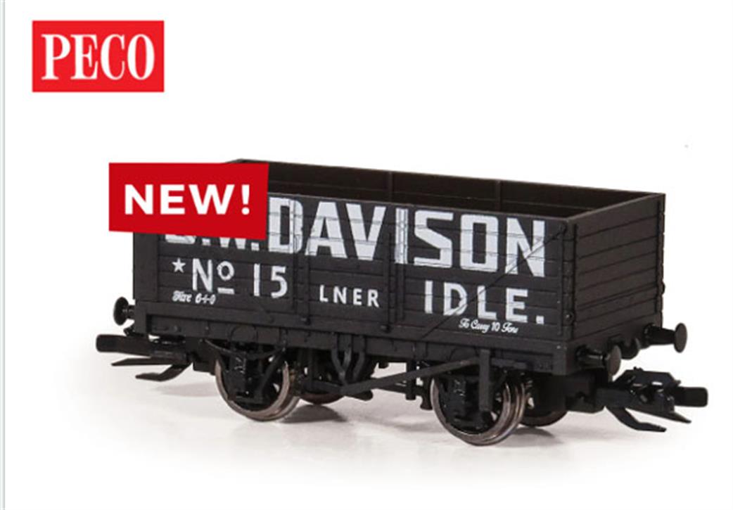 Peco TT:120 TTR-7021P J W Davison 7 Plank Open Coal Wagon