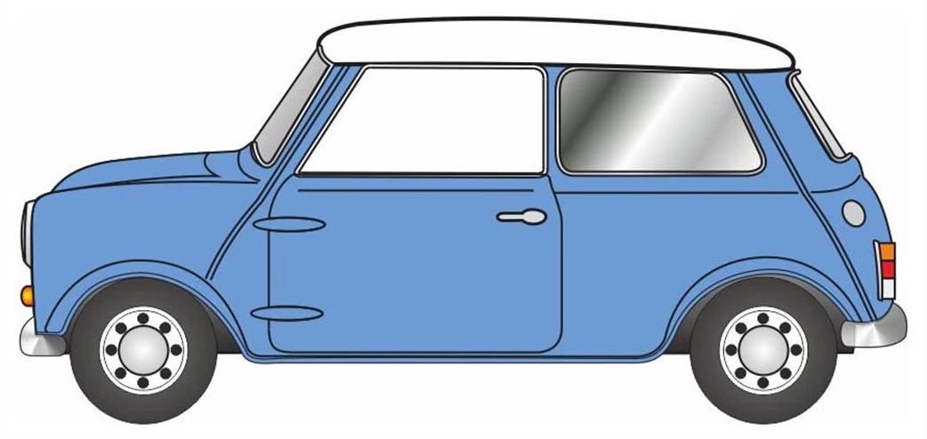 Oxford Diecast 1/43 43MIN024 Austin Cooper S Mini Island Blue / Snowberry White