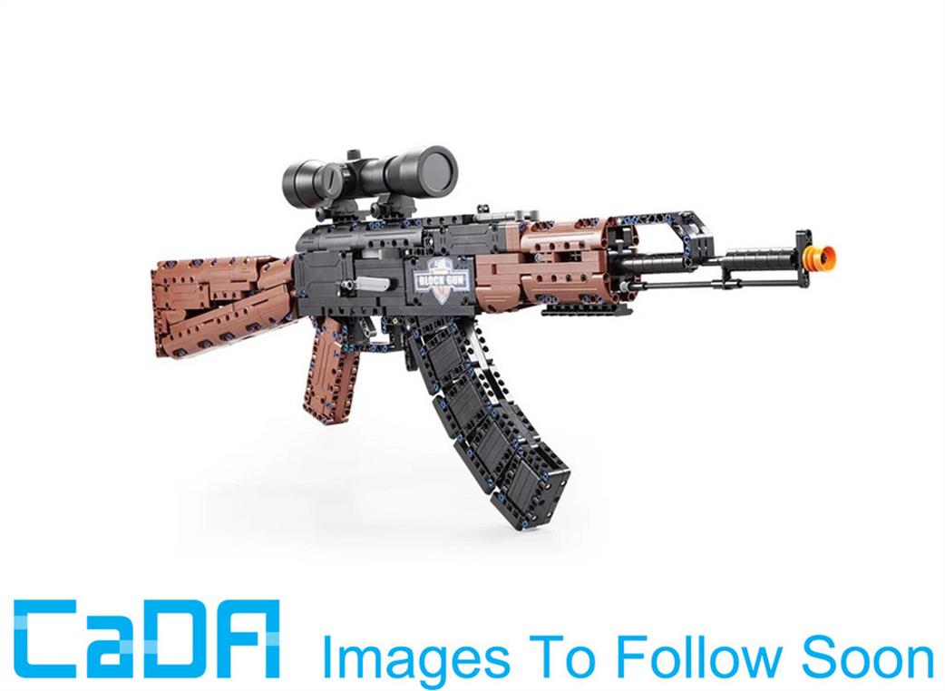 CaDa 1/20th C61009W Brick Build AK47 Assault rifle- 738pcs Block Model