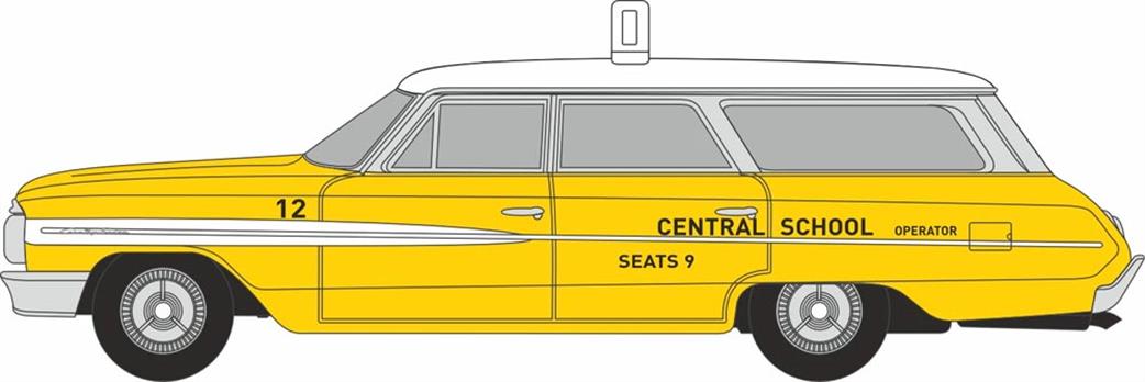 Oxford Diecast 1/87 87FC64002 1964 Ford Country Station Wagon Central School Bus