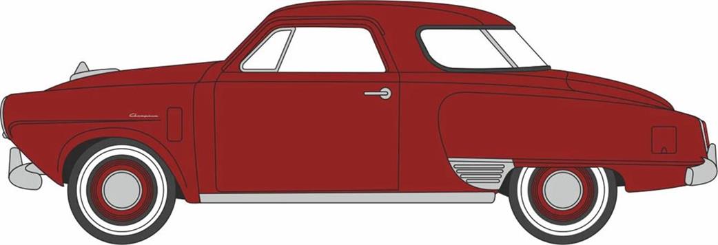 Oxford Diecast 1/87 87SC50003 1950 Studebaker Champion Starlight Coupe Commanche Red