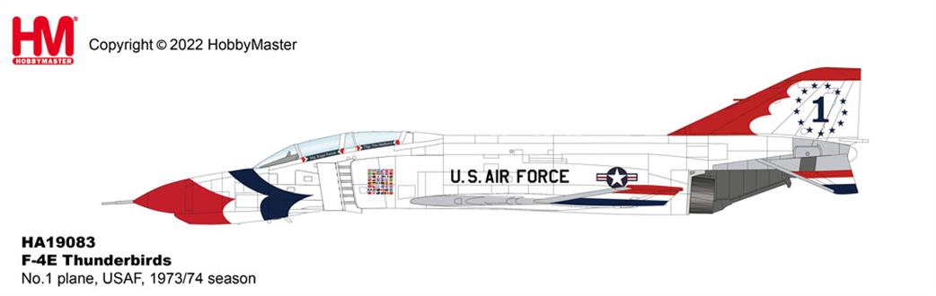 Hobby Master 1/72 HA19083 F-4E Thunderbirds No 1 Plane USAF 1973/74 Season Diecast aircraft model