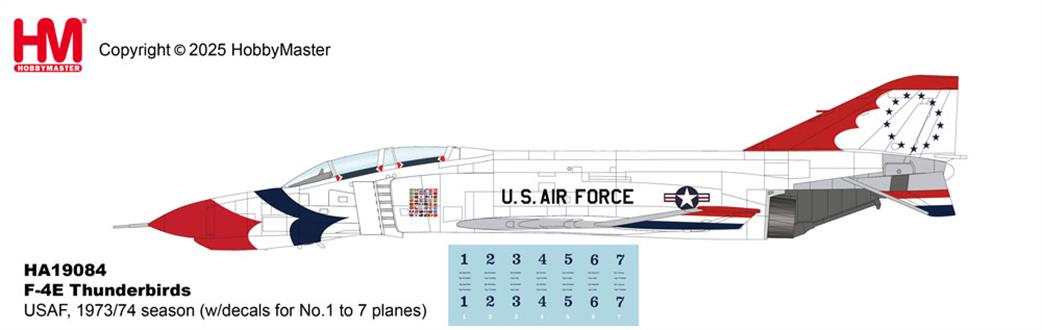 Hobby Master 1/72 HA19084 F-4E Thunderbirds USAF 1973/74 Season Diecast aircraft model