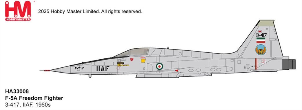 Hobby Master 1/72 HA33008 RF-5A Freedom Fighter IIAF 1960's diecast model