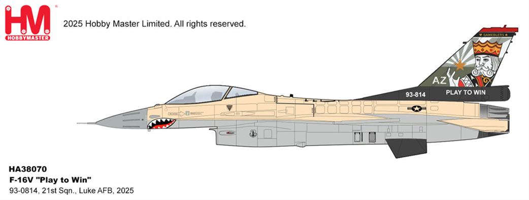 Hobby Master 1/72 HA38070 F-16V Fly to Win Luke AFB 2025 Diecast Model