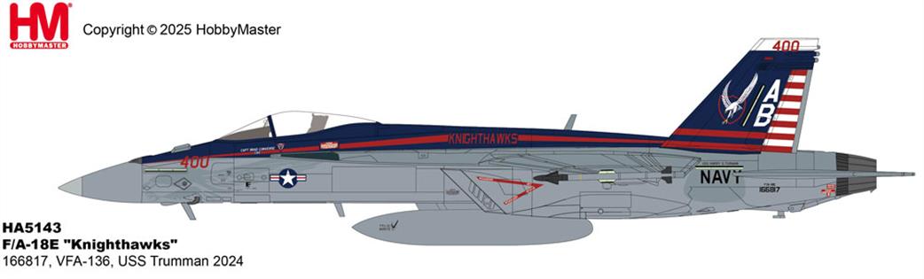 Hobby Master 1/72 HA5143 F/A-18E Knighthawks USS Trumman 2024 Diecast aircraft model