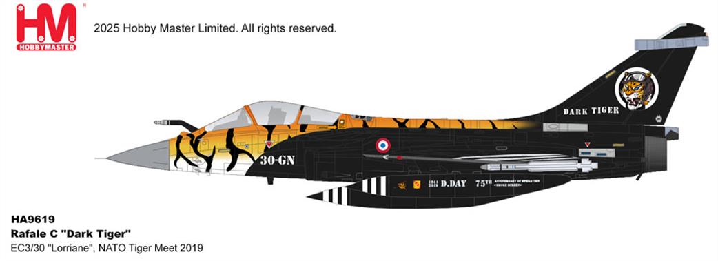 Hobby Master 1/72 HA9619 Rafale C Dark Tiger Lorriane Nato Tiger Meet Diecast Aircraft Model