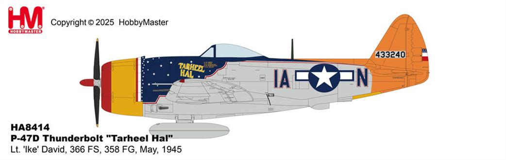 Hobby Master 1/48 HA8414 P-47D Thunderbolt Tarheel Hai Lt Ike David Fighter Model