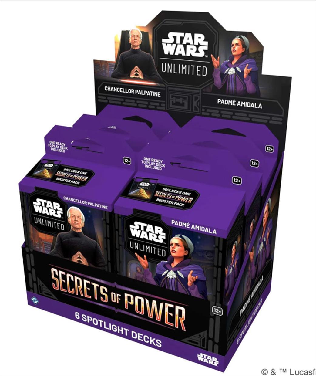 Fantasy Flight Games  SWH0610 Star Wars Unlimited Secrets of Power Chancellor Palpatine or Padme Amidala Spotlight Deck