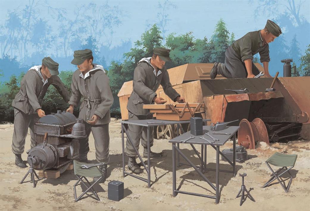 Dragon Models 1/35 6112 Sd.Kfz.250 Engine with Mechanics Figure Set