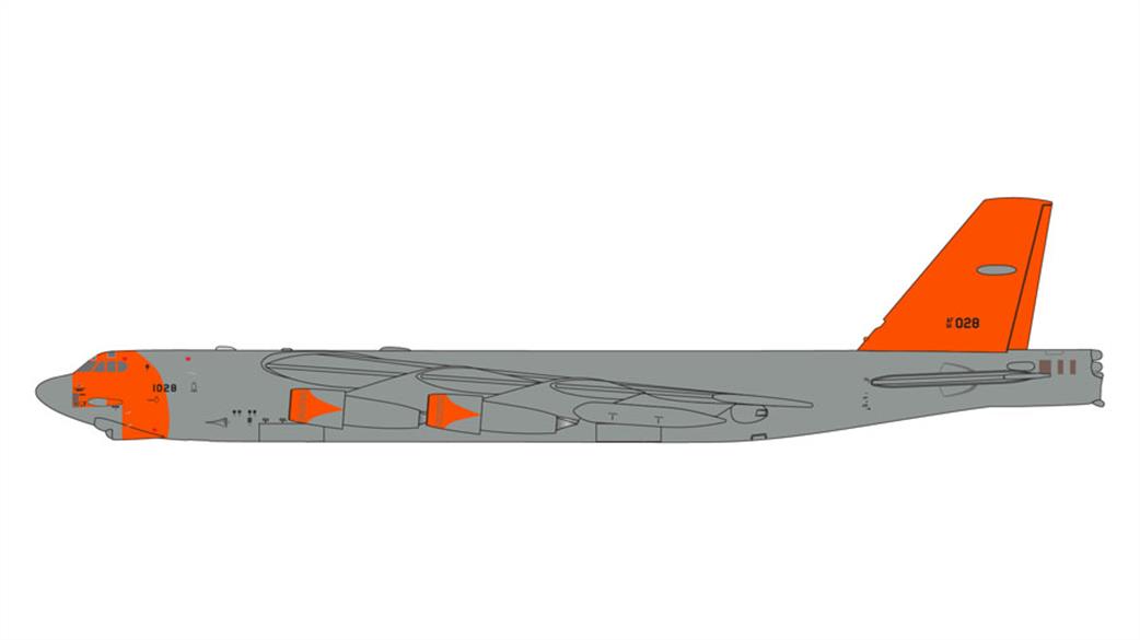 Gemini Jets 1/400 GMUSA149 U.S. Air Force B-52H Stratofortress 61-0028 Wolfpack retro orange livery