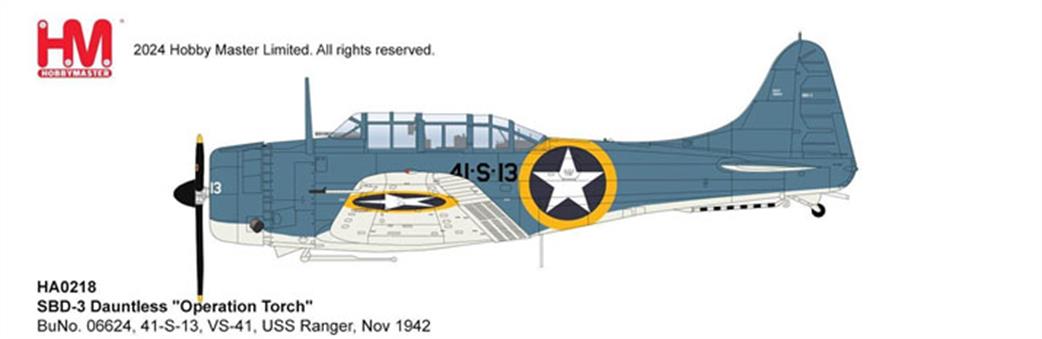 Hobby Master 1/32 HA0218 SBD-3 Dauntless Dive Bomber Operation Torch USS Ranger