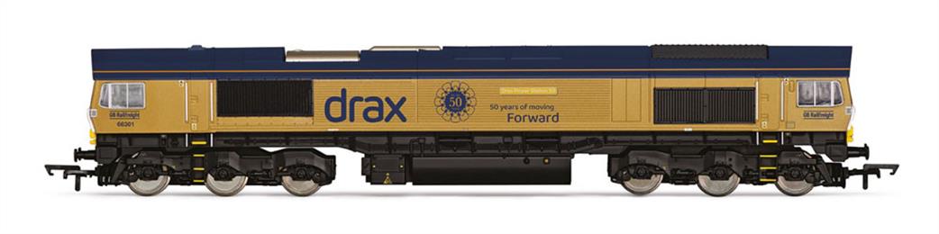Hornby OO R30461 RailRoad GB Railfreight Class 66 Co-Co Drax 50th Anniversary Gold 66301 ‘Drax Power Station 50’