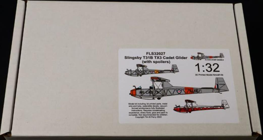 1/32 FLS32027 Slingsby T31B TX3 Cadet Glider 3D Printed Kit