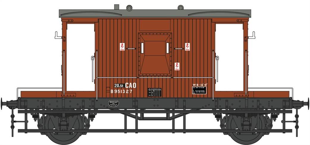 Dapol O Gauge 7F-200-018 BR Standard 20 Ton Goods Brake Van Bauxite CAO Code B951327 RTR