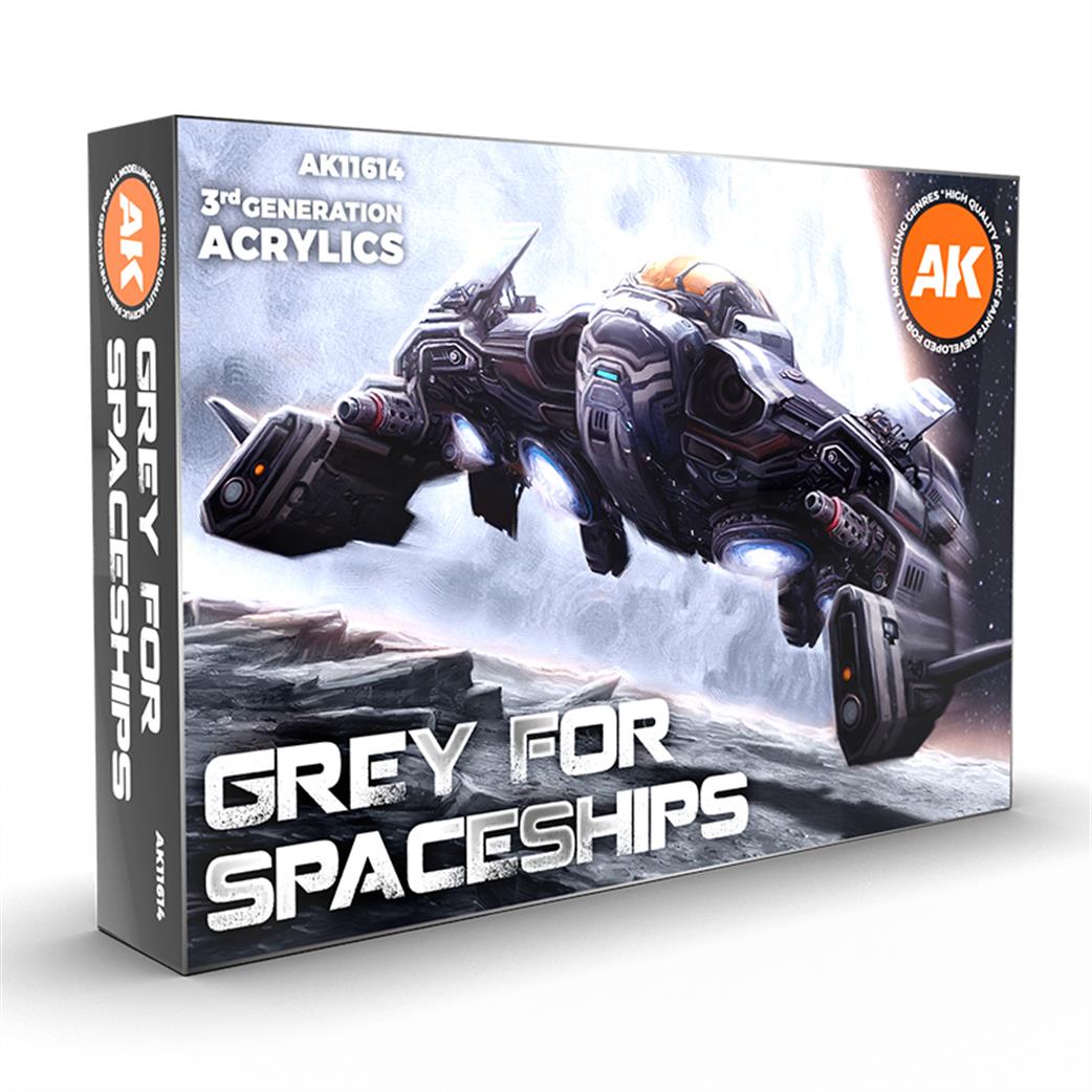 AK Interactive  AK11614 Grey for Spaceship Acrylic Paint Set