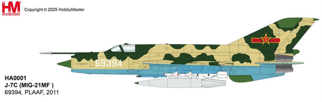 Hobby Master 1/72 HA0001 J-7C MIG-21MF PLAAF 2001 Diecast Aircraft Model