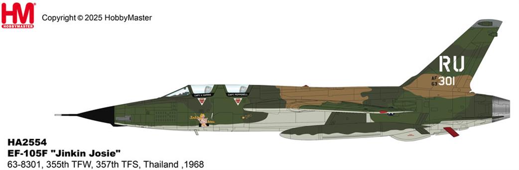Hobby Master 1/72 HA2554 EF-105F Jinkin Josie Thailand 1968 Aircraft Model
