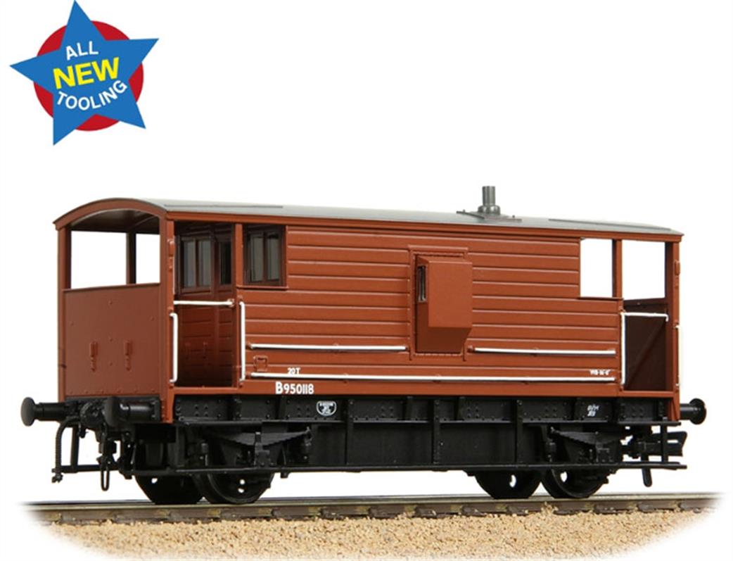 Bachmann OO 38-977 LMS 20T Brake Van BR Bauxite Early