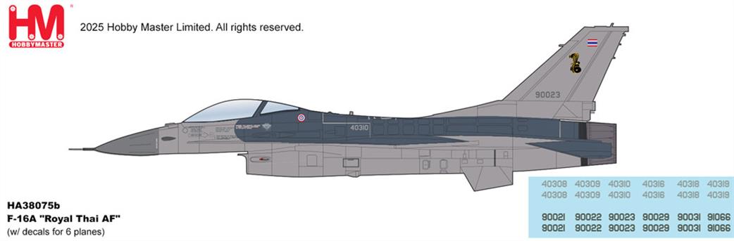 Hobby Master 1/72 HA38075B F-16A Royal Thai Airforce
