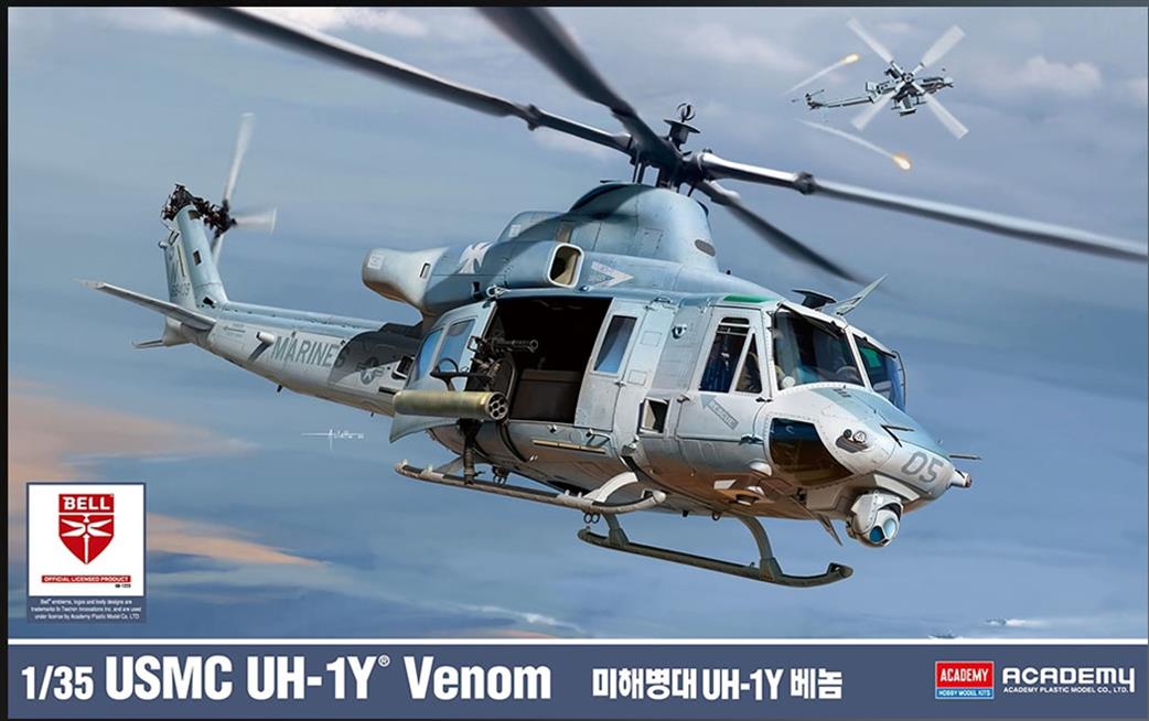 Academy 1/35 12138 USMC UH-1Y Venom US Marines Helicopter Plastic Kit