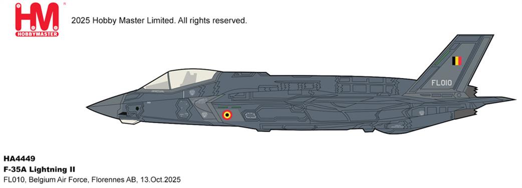 Hobby Master 1/72 HA4449 F-35A Lightning II Belgium Air Force Jet Aircraft Model