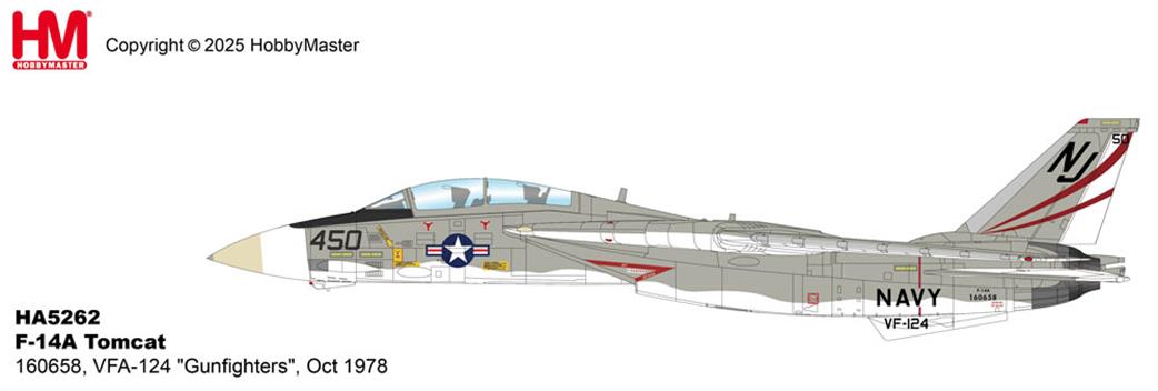 Hobby Master 1/72 HA5262 Grumman F-14A Tomcat VFA-124 Gunfighters US Navy Model