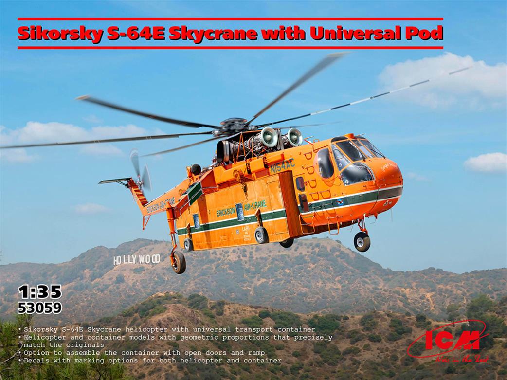 ICM 1/35 53059 Sikorsky S-64E Skycrane with Universal Pod Kit