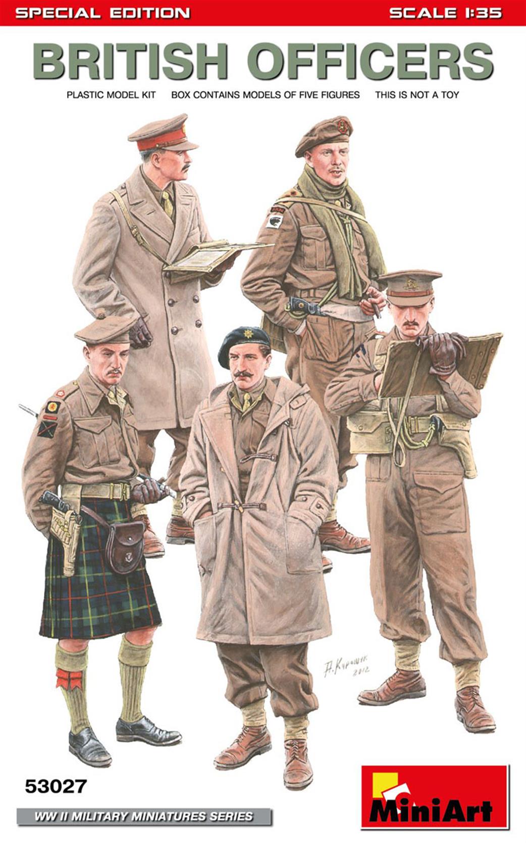 MiniArt 1/35 53027 British Officers 5 Piece Figure Set