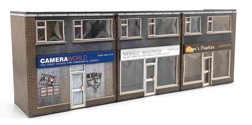 Scale Model Scenery 00 KX089 Low-Relief 1970's Terraced Shops Kit