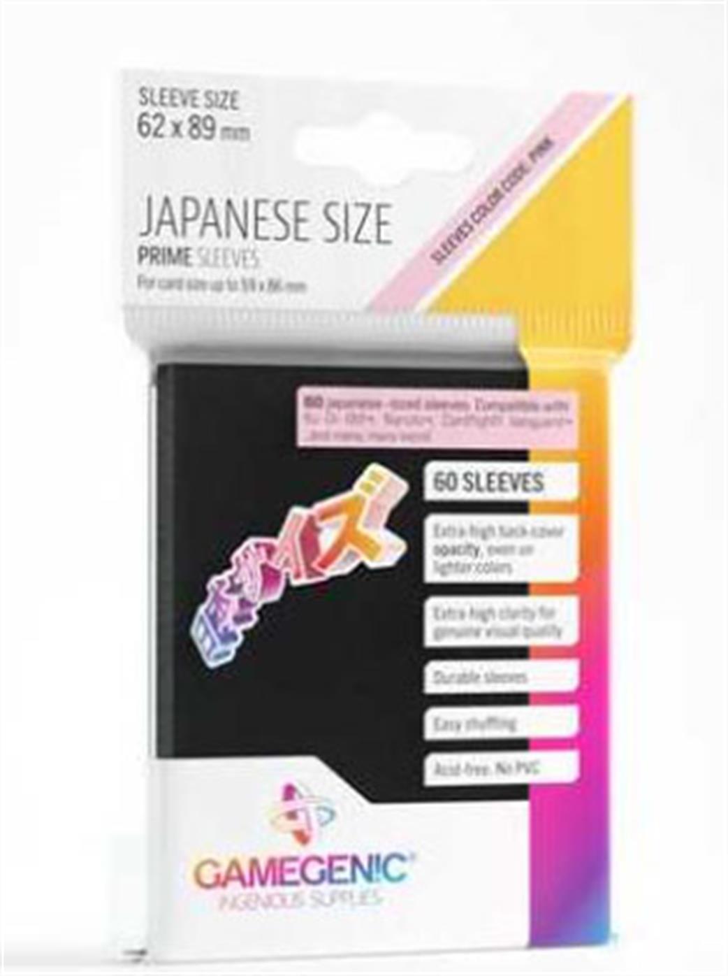 GameGenic  GGS10116ML 60 Small Black Prime Deck Protectors