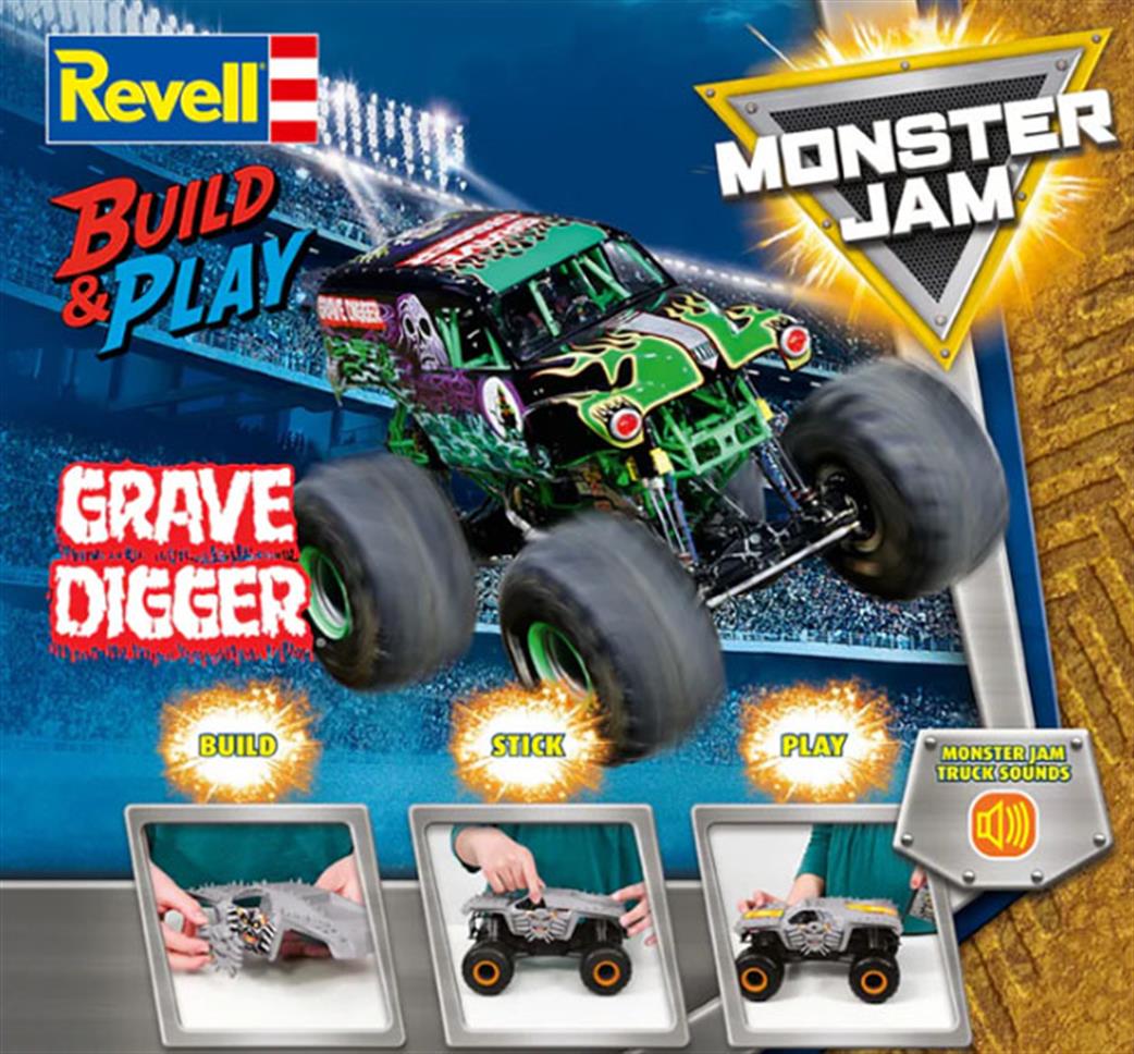 Revell 1/20 06560 Grave Digger w/Sound Monster Jam Build & Play Kit