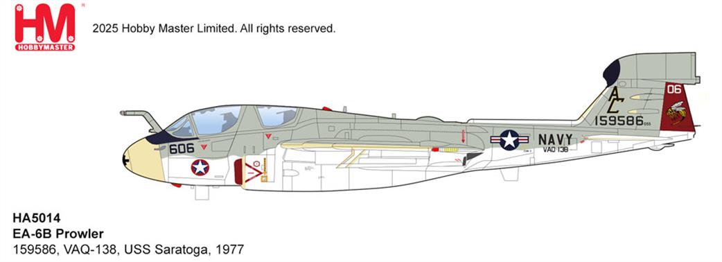 Hobby Master 1/72 HA5014 EA-6B Prowler VAQ-138 USS Saratoga Aircraft Model