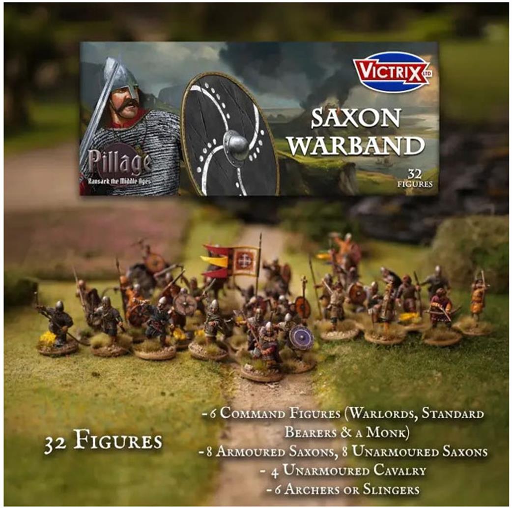 Victrix 28mm VXP002 Saxon Warband 32 Hard Plastic Models Ready To Assemble And Paint