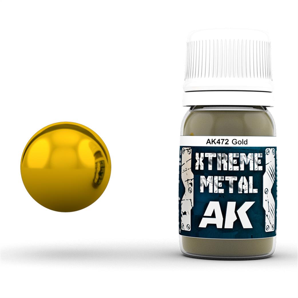 AK Interactive  AK472 Extreme Metal Gold 30ml Bottle