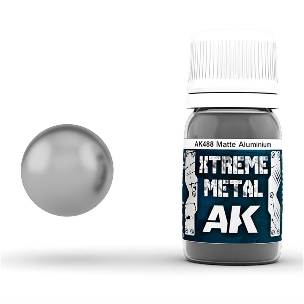 AK Interactive  AK488 Extreme Metal Matte Aluminium Paint 30ml Bollte