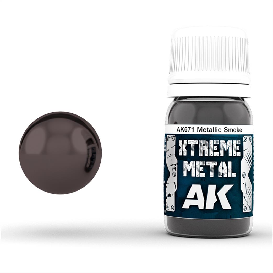 AK Interactive  AK671 Extreme Metal Metallic Smoke paint 30ml bottle