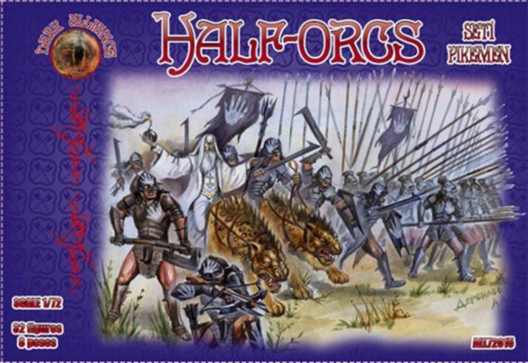 Dark Alliance 1/72 015 Half Orcs Set 1 Pikeman 32 piece plastic Figure Set