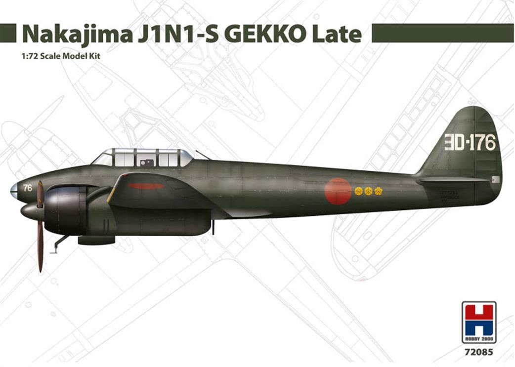 Hobby 2000 1/72 72085 Nakajima J1N1-S Gekko Late Plastic Kit