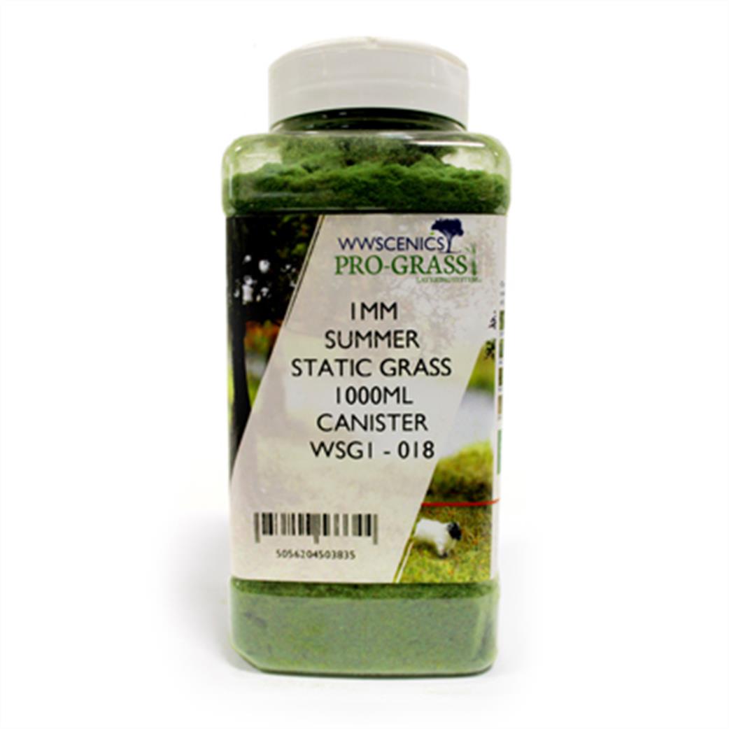 WWScenics  WSG1-018 1mm Summer Static Grass 1000ml Canister