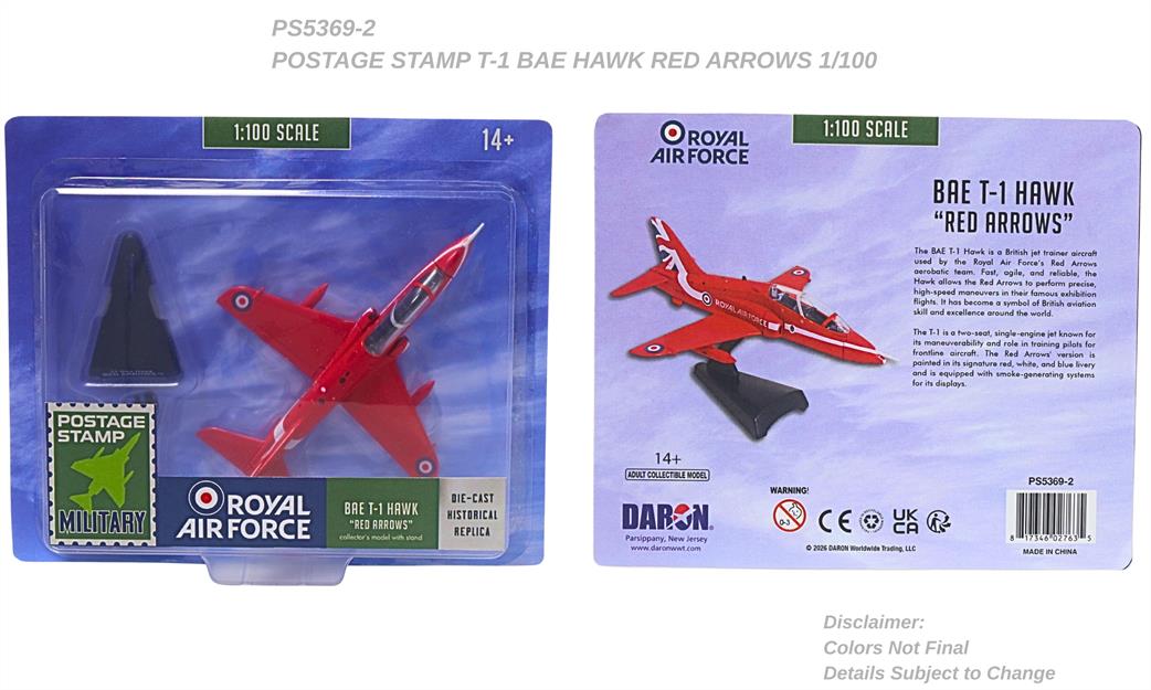 Daron  PS5369-2 RAF Red Arrows T-1 Bae Hawk Model