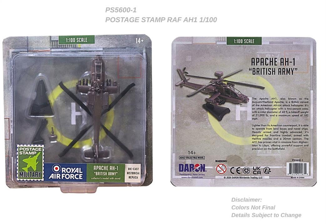 Daron  PS5600-1 RAF Apache Ah-1 Helicopter Model