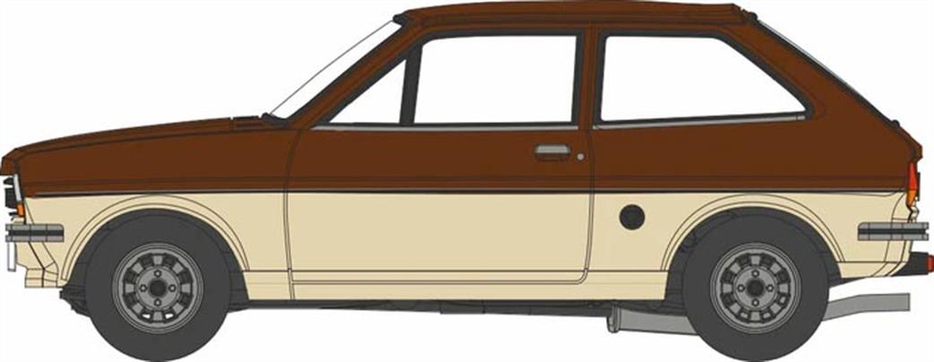 Oxford Diecast 1/76 76FF009 Ford Fiesta Mk1 Roman Bronze/Cardoba Beige
