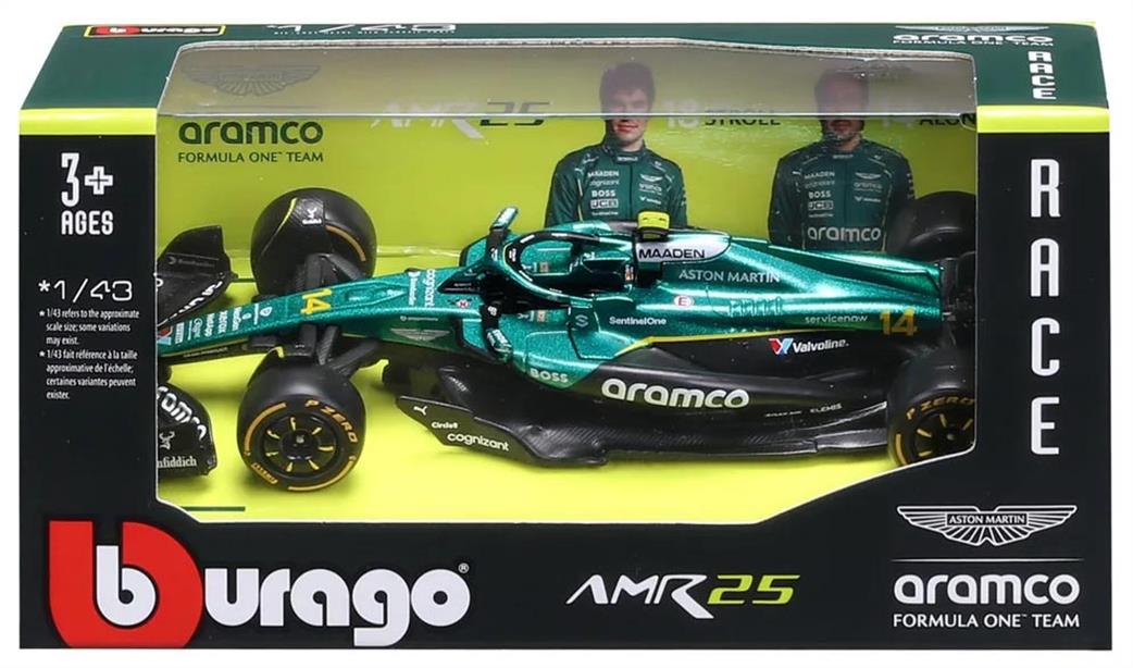 Burago 1/43 B18-38250A F1 2025 Aston Martin AMR25 F Alonso